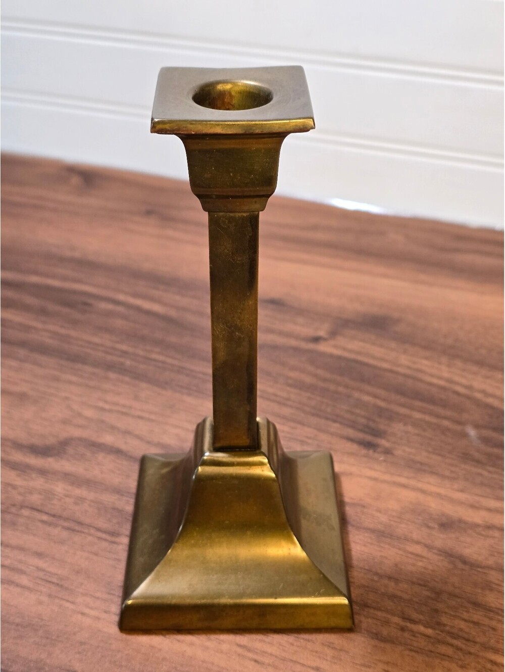 Vintage Brass Square Base Candle Holder
